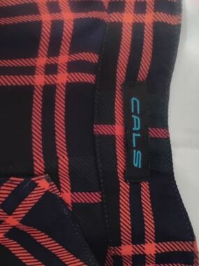 Cals Navy and Red Plaid Stretch Top - Fitted Plaid
